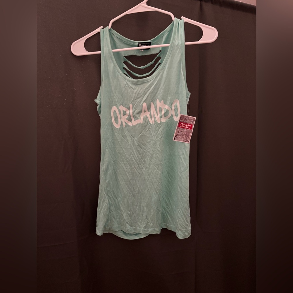 New With Tags Juniors Orlando, FL Tank Top Size Large has 2 small stains